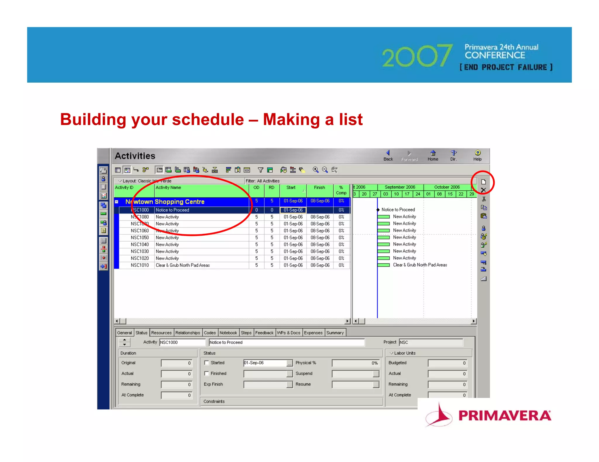 Building your schedule – Making a list




                                         46
 
