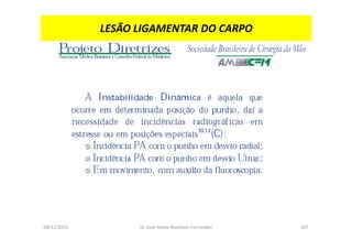 09/12/2015 Dr. José Heitor Machado Fernandes 307
LESÃO LIGAMENTAR DO CARPO
 