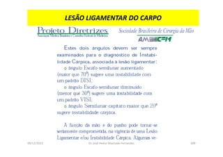 09/12/2015 Dr. José Heitor Machado Fernandes 309
LESÃO LIGAMENTAR DO CARPO
 