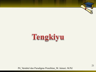 P6_Variabel dan Paradigma Penelitian_M. Jainuri, M.Pd
21
 