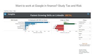 Want to work at Google in finance? Study Tax and Risk
 