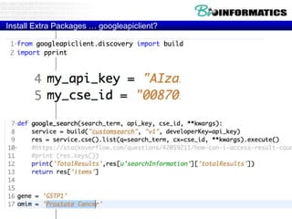 Install Extra Packages … googleapiclient?
 