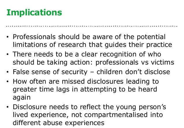 Do Children Disclose The Implications Of Methodology On Research And 