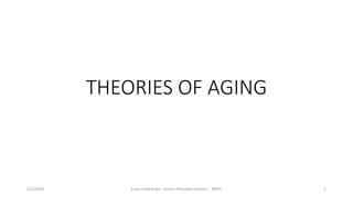 THEORIES OF AGING
6/2/2023 Eunice Ndirangu - Senior Principal Lecturer - KMTC 1
 