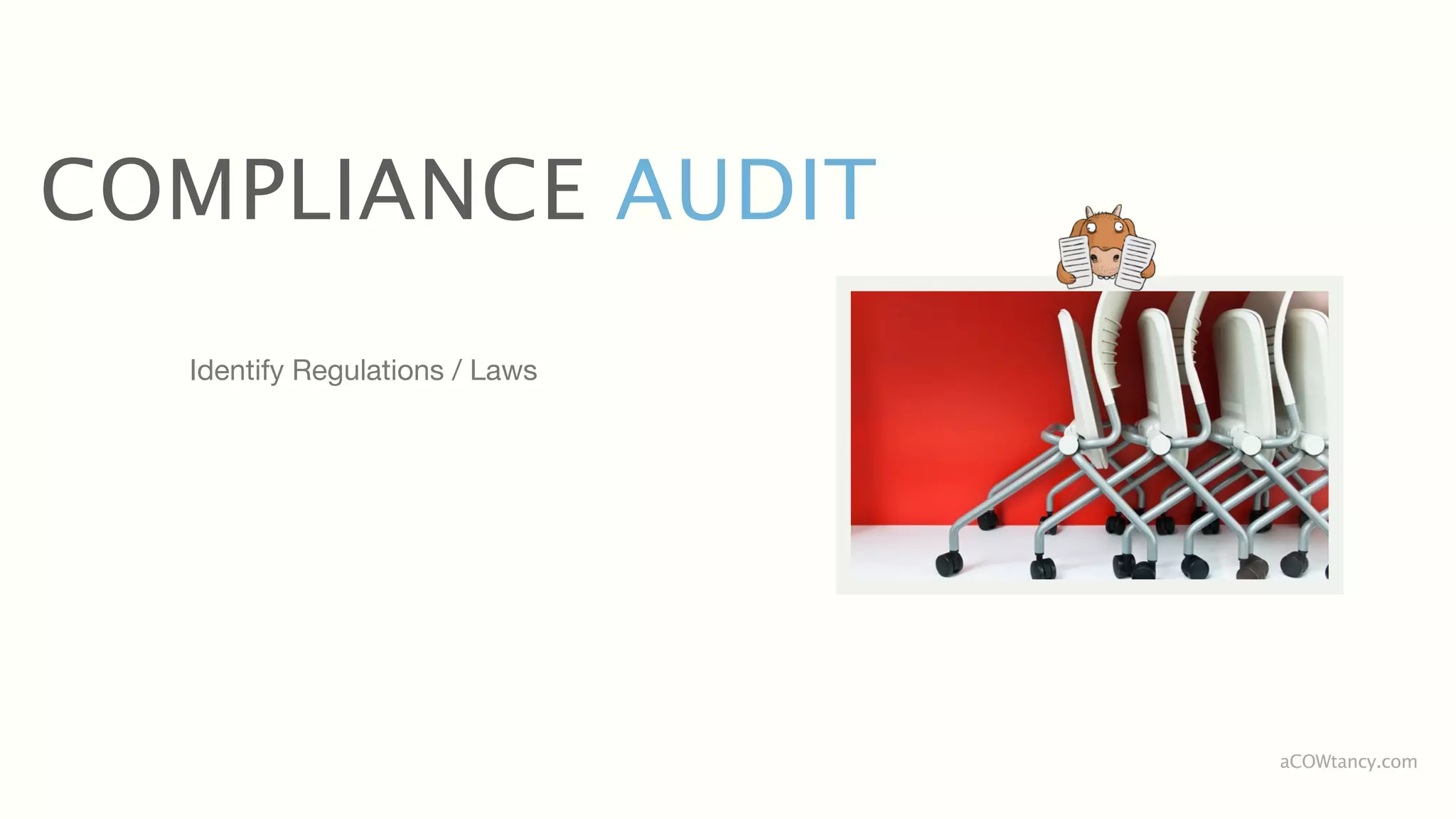 COMPLIANCE AUDIT
  Identify Regulations / Laws




                                aCOWtancy.com
 