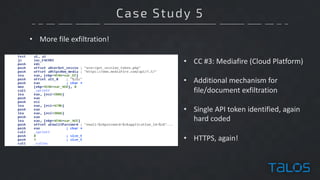 Case Study 5
• More	file	exfiltration!
• CC	#3:	Mediafire (Cloud	Platform)
• Additional	mechanism	for	
file/document	exfil...