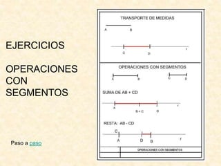 EJERCICIOS
OPERACIONES
CON
SEGMENTOS
Paso a paso
 