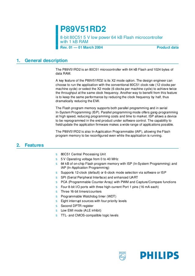 p89v51rd2 datasheet