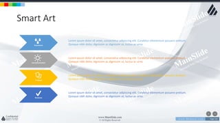 w w w . D o m a i n . c o m Page 133
www.MainSlide.com
© All Rights Reserved.
Confidential
Smart Art
Brainstorm
Conceptualization
Proposal
Revisions
Lorem ipsum dolor sit amet, consectetur adipiscing elit. Curabitur elementum posuere pretium.
Quisque nibh dolor, dignissim ac dignissim ut, luctus ac urna.
Lorem ipsum dolor sit amet, consectetur adipiscing elit. Curabitur elementum posuere pretium.
Quisque nibh dolor, dignissim ac dignissim ut, luctus ac urna.
Lorem ipsum dolor sit amet, consectetur adipiscing elit. Curabitur elementum posuere pretium.
Quisque nibh dolor, dignissim ac dignissim ut, luctus ac urna.
Lorem ipsum dolor sit amet, consectetur adipiscing elit. Curabitur elementum posuere pretium.
Quisque nibh dolor, dignissim ac dignissim ut, luctus ac urna.
 