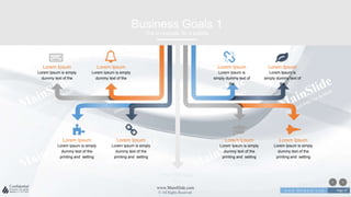 w w w . D o m a i n . c o m Page 37
www.MainSlide.com
© All Rights Reserved.
Confidential
Business Goals 1
This is example for a subtitle
Your Business
Here
Lorem Ipsum
Lorem Ipsum is simply
dummy text of the
printing and setting
Lorem Ipsum
Lorem Ipsum is simply
dummy text of the
Lorem Ipsum
Lorem Ipsum is
simply dummy text of
the
Lorem Ipsum
Lorem Ipsum is simply
dummy text of the
printing and setting
Lorem Ipsum
Lorem Ipsum is simply
dummy text of the
printing and setting
Lorem Ipsum
Lorem Ipsum is simply
dummy text of the
printing and setting
Lorem Ipsum
Lorem Ipsum is
simply dummy text of
the
Lorem Ipsum
Lorem Ipsum is simply
dummy text of the
 