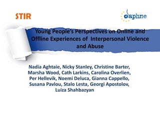 Young People's Perspective on Online and Offline Experiences of ...
