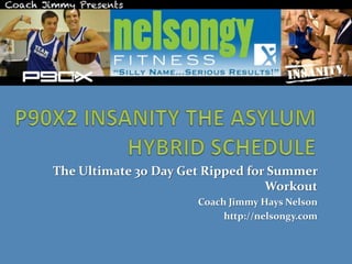 The Ultimate 30 Day Get Ripped for Summer
                                  Workout
                      Coach Jimmy Hays Nelson
                           http://nelsongy.com
 