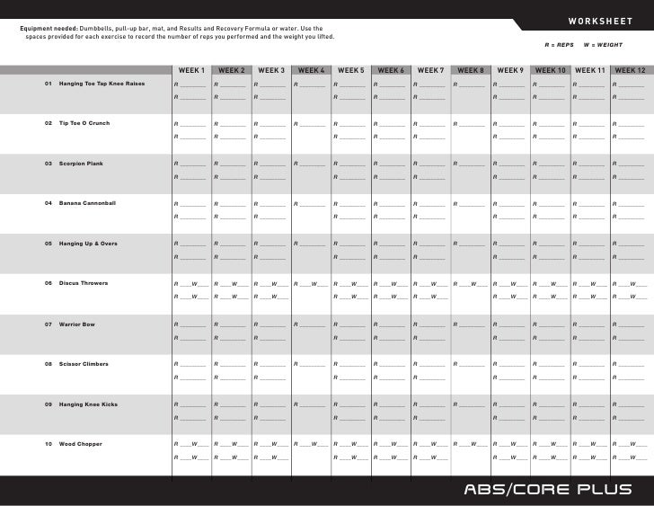P90x plus worksheets