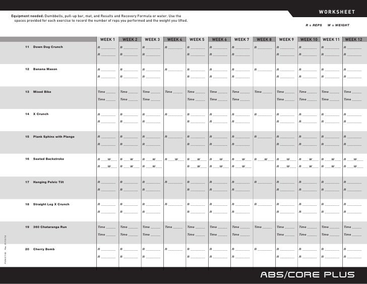 P90x plus worksheets