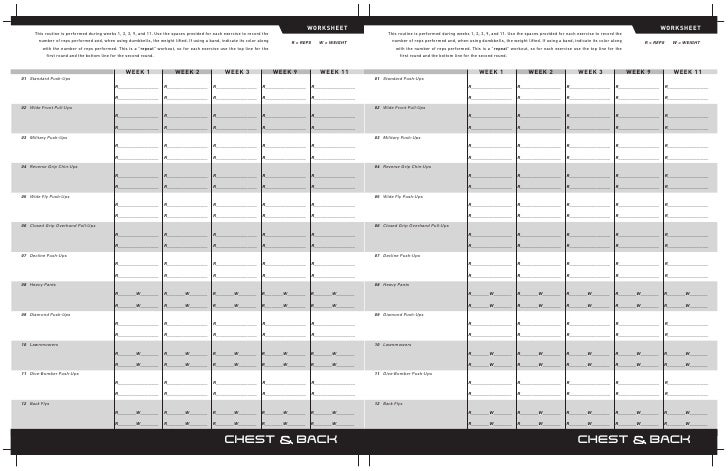 P90x Chart Schedule