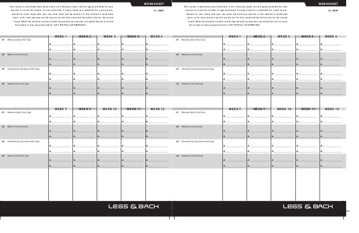 P90X Worksheet Treino P90X Brasil