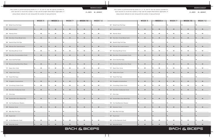 P90x Worksheets