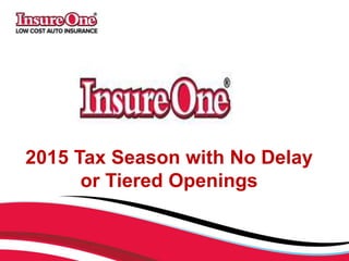 2015 Tax Season with No Delay
or Tiered Openings
 