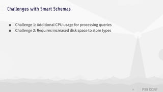 Challenges with Smart Schemas
■ Challenge 1: Additional CPU usage for processing queries
■ Challenge 2: Requires increased...
