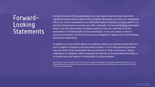 During the course of this presentation, we may make forward‐looking statements
regarding future events or plans of the com...