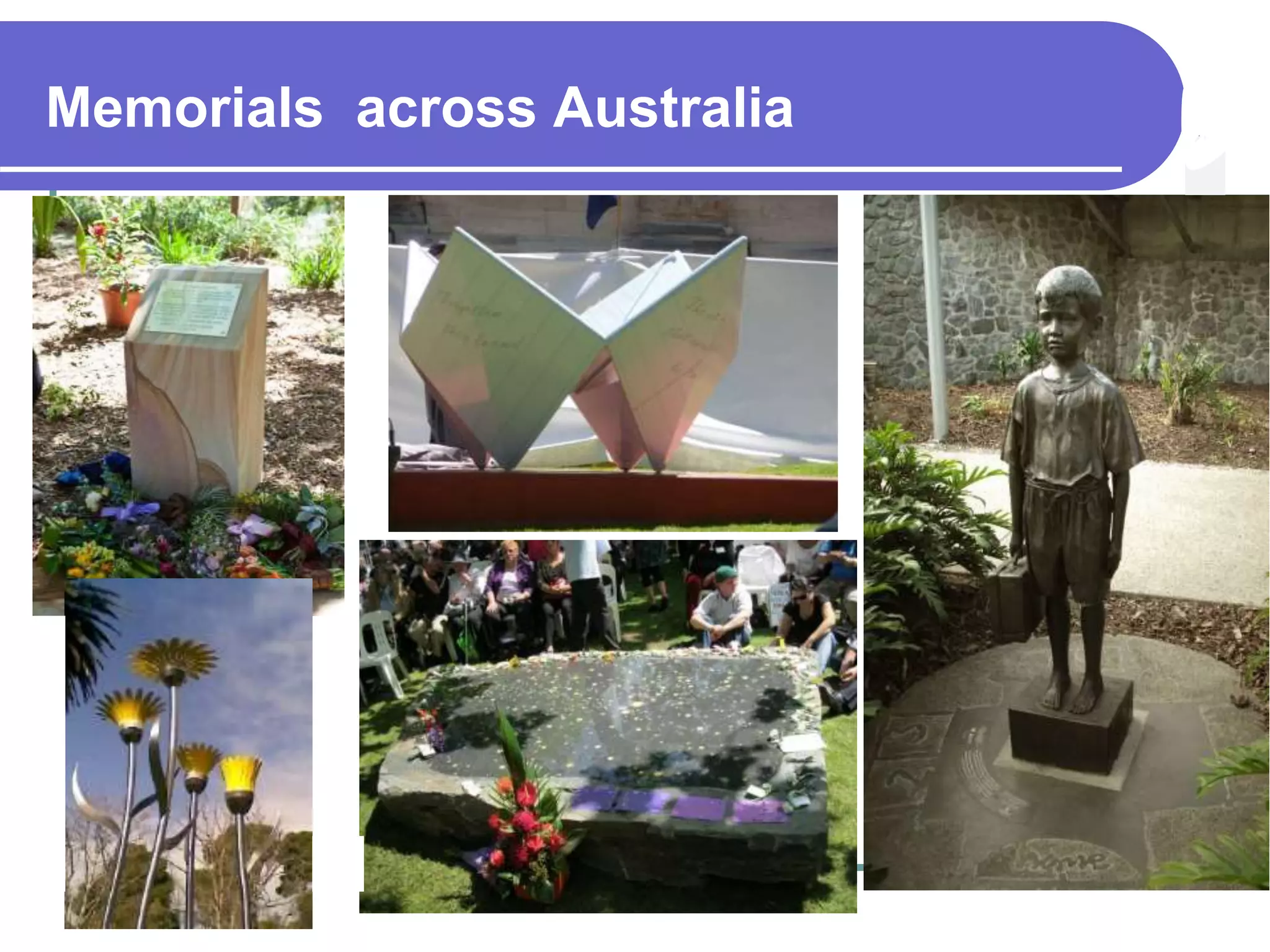 Memorials across Australia