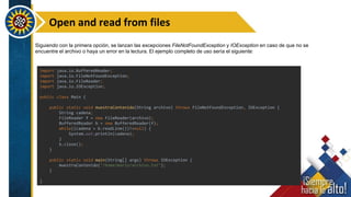 JAVA: TRY-CATCH-FINALLY y Uso de ficheros de texto para guardar ...