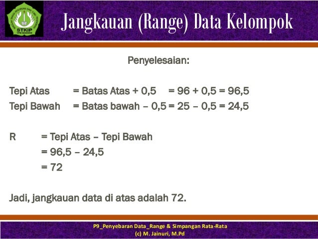 P9 Penyebaran Data Range Dan Simpangan Rata Rata