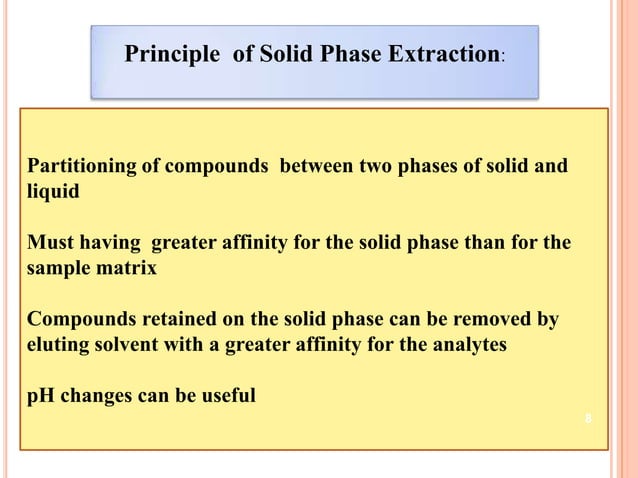 solid phase extraction and application