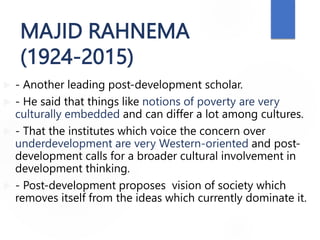 Milad Rahnema ECONOMIC DEVELOPMENT THEORY | PPTX