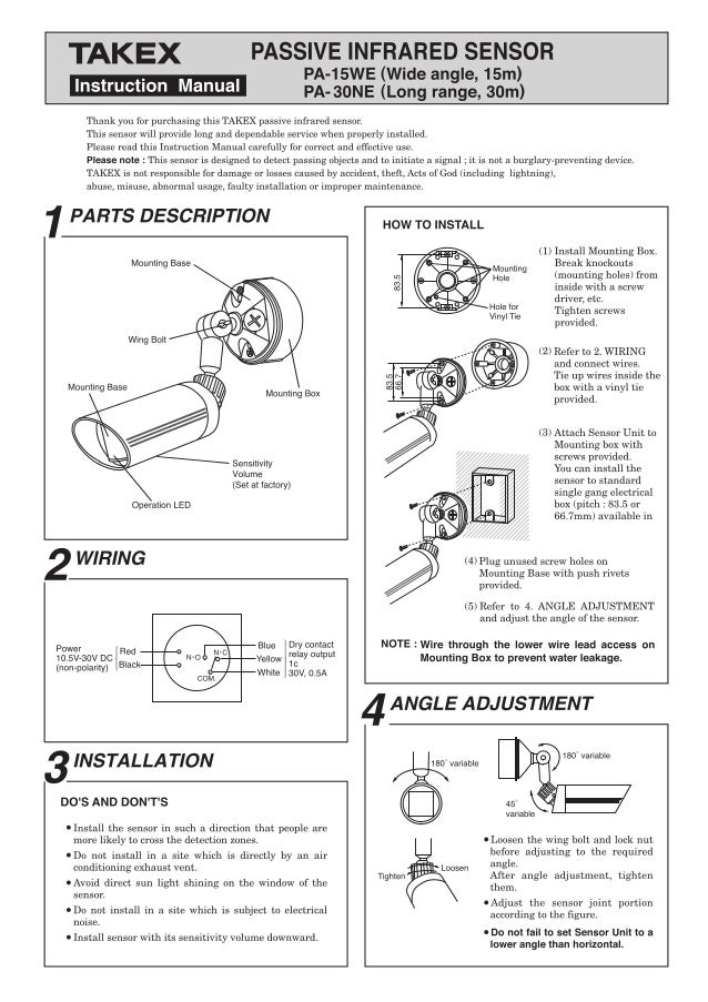 Takex Pa 30ne Instruction Manual