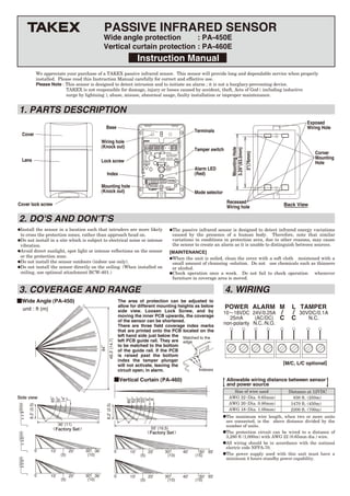Takex PA-450E Instruction Manual