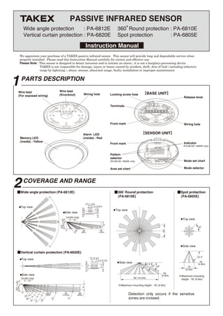 Takex PA-6810E Instruction Manual