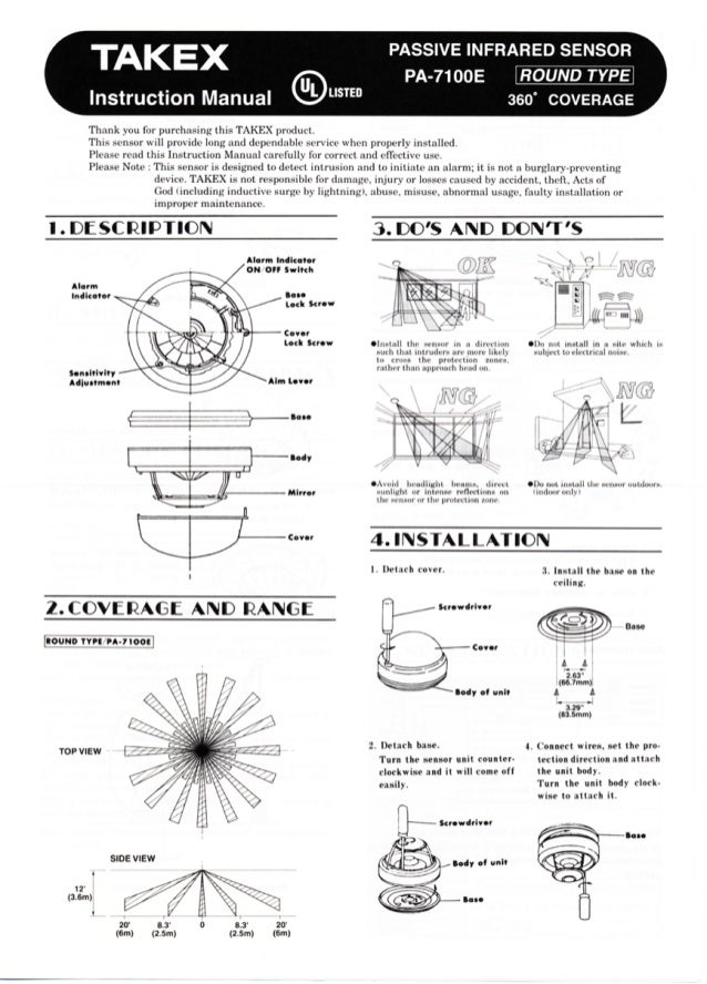 Takex Pa 7100e Instruction Manual