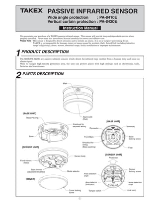 Takex PA-8410E Instruction Manual