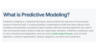 predictive analytics and spss predictive modeling | PPTX