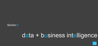 Section 5

data + business intelligence

 