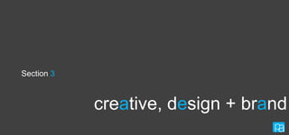 Section 3

creative, design + brand

 