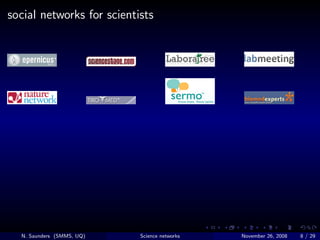 What can science networking online do for you