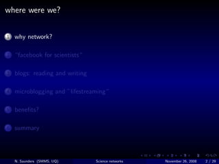 What can science networking online do for you