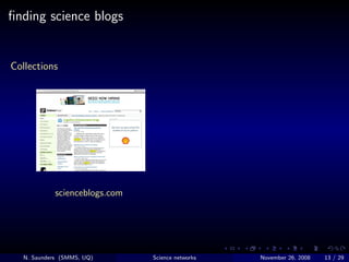 What can science networking online do for you