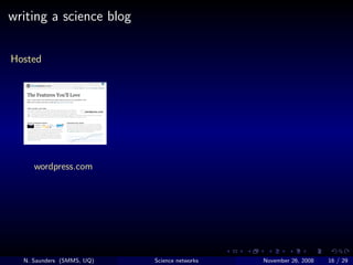 What can science networking online do for you