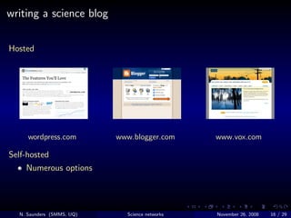 What can science networking online do for you