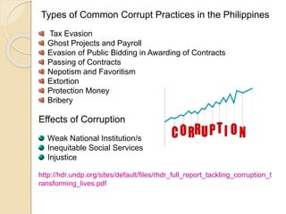 Types of Common Corrupt Practices in the Philippines
Tax Evasion
Ghost Projects and Payroll
Evasion of Public Bidding in A...