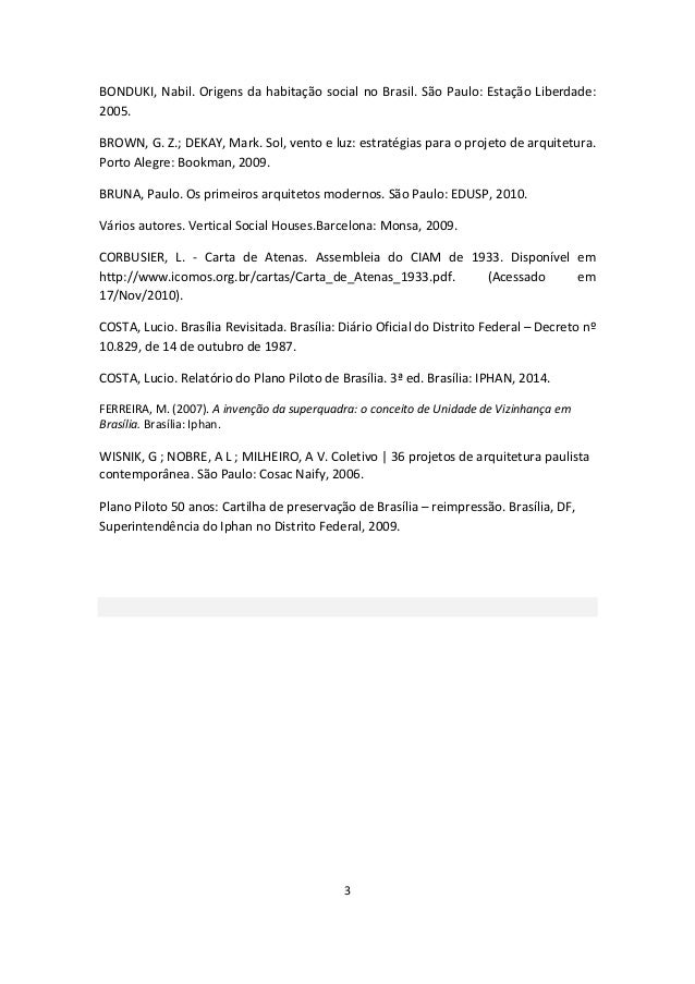 Plano de Ensino de Projeto Arquitetônico III – Habitação 