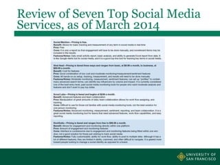 Services, as of March 2014
Review of Seven Top Social Media
 