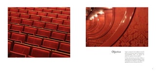 Objectivo   Captar a atenção de novos públicos através de
            políticas de renovação, peças contemporâneas,
            comunicabilidade social e da elevação dos
            padrões de exigência crítica do público.
            O Teatro Nacional tem procurado a defesa e o
            engrandecimento da língua portuguesa, através
            da formação dos intérpretes e da exigência de
            qualidade dos textos à direcção de actores.




                                                            23
 