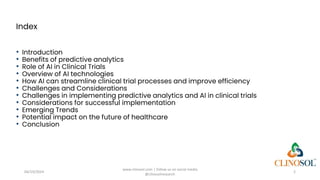 Predictive Analytics and AI: Unlocking Clinical Trial Insights | PPTX