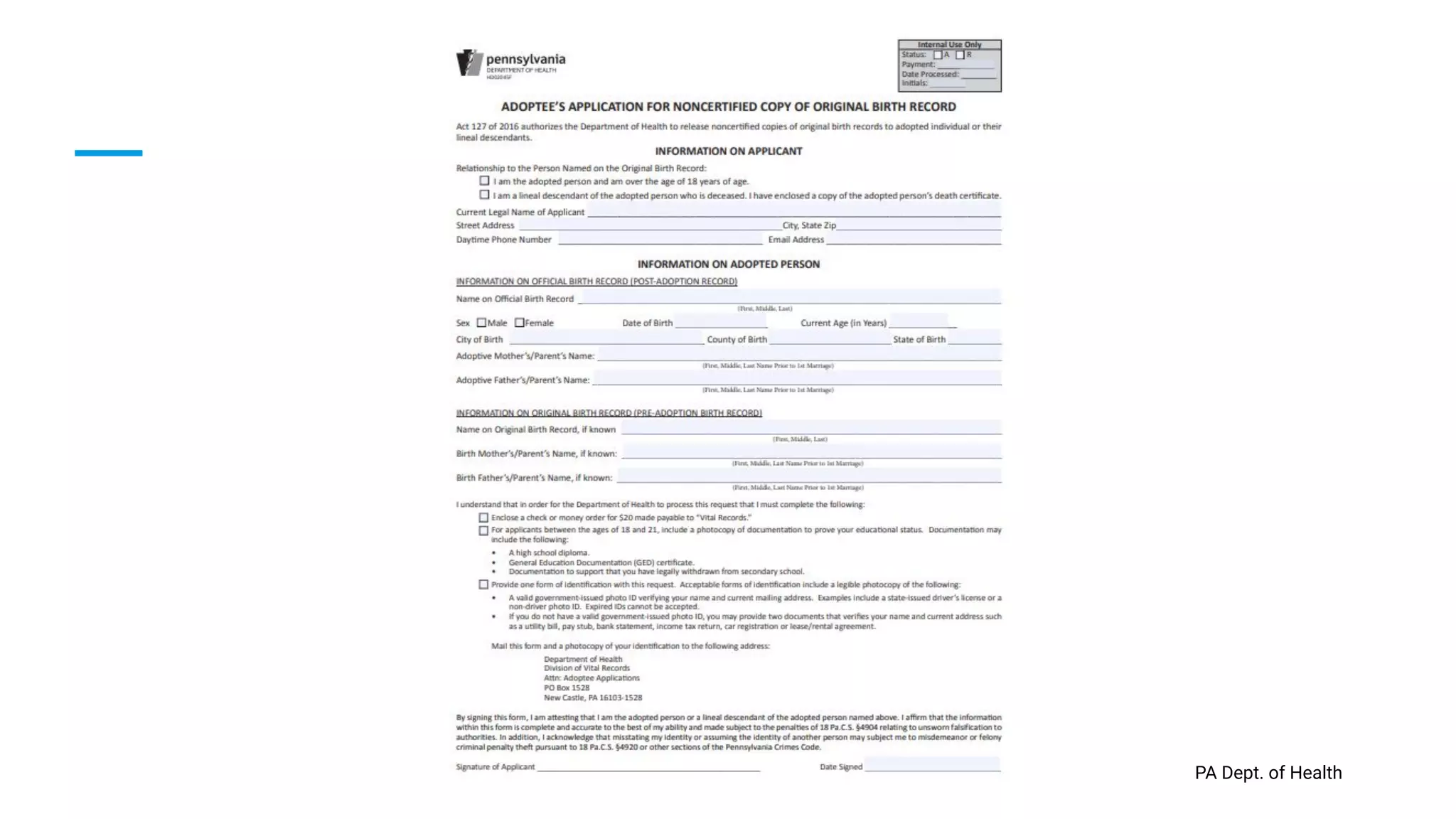PA Adoption Records for Beginners | PPT