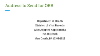 PA Adoption Records for Beginners | PDF
