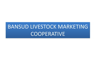BANSUD LIVESTOCK MARKETING
COOPERATIVE

 